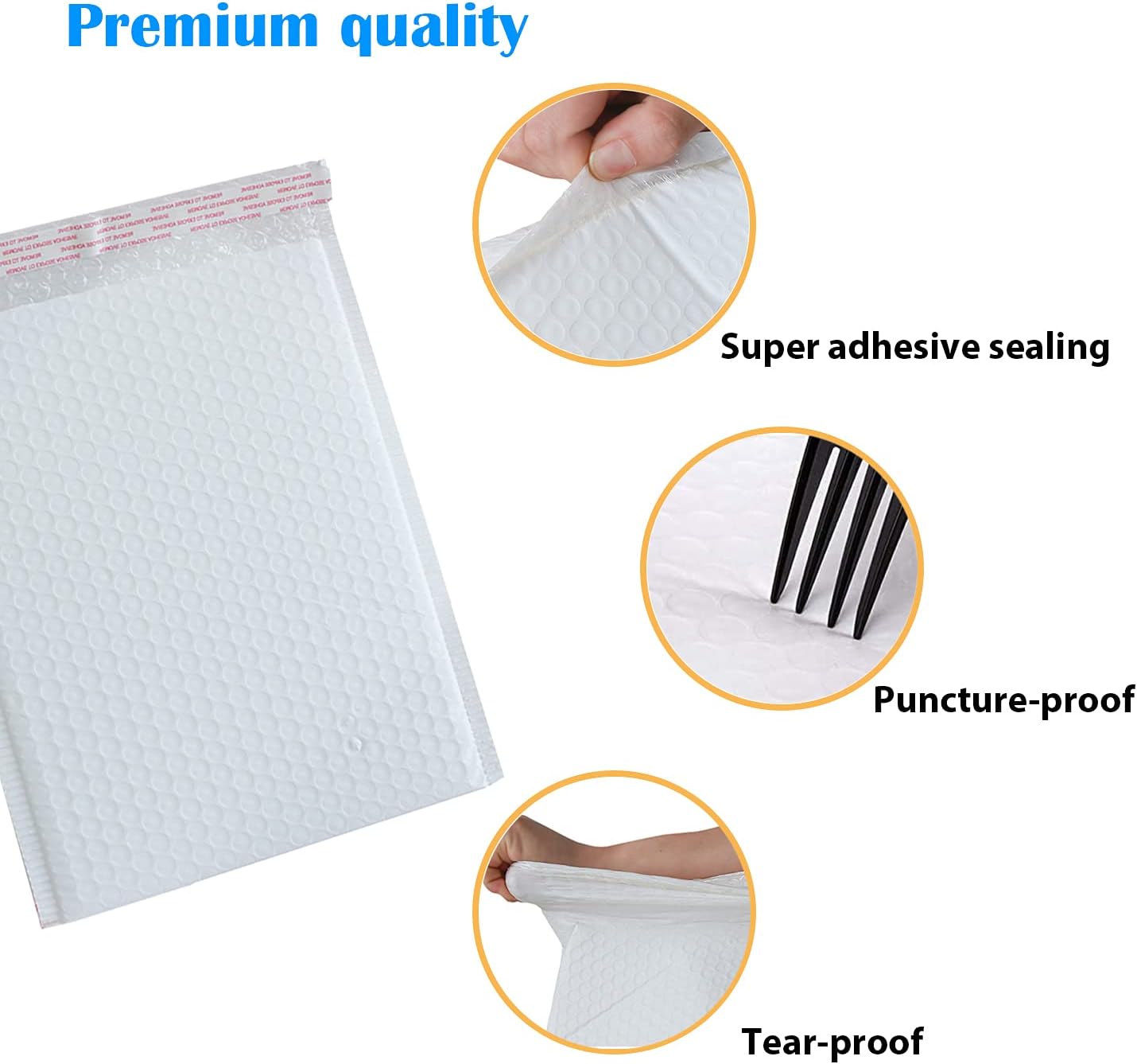 Immuson White 8.5 x 11 Inches Poly Bubble Mailers, 25 Pcs Self-Seal Shipping Bags, Packaging Bags, Padded Shipping Envelopes, Bubble Envelopes for Mailing/Packaging/Delivering