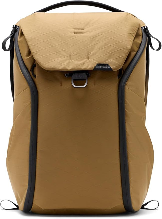 Peak Design Everyday Backpack 30L, Coyote, MagLatch Top, Dual Side Access, FlexFold Dividers, Fits 15" or 16" Laptop, For Camera Carry, Daily Commutes or Travel, Versatile Backpack for Men & Women