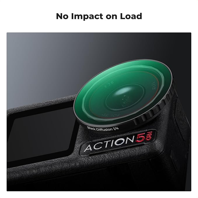 K&F Concept Push-in Black Diffusion 1/4 Filter for DJI Osmo Action 5 Pro, Creative Mist Cinematic Effect Filters for DJI Osmo Action 4 Action 3, Multi-Coated/Optical Glass/Aluminum Alloy Frame