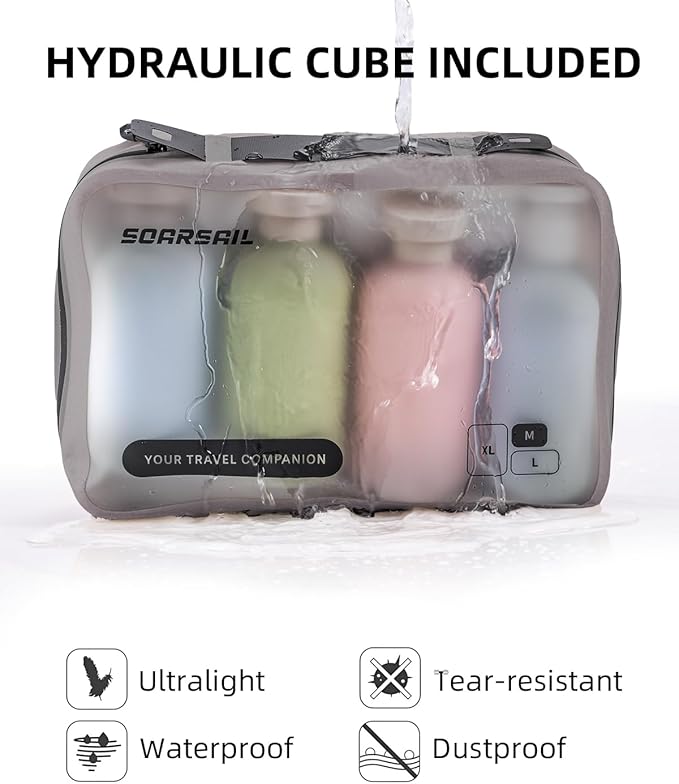 6 Set Compression Packing Cubes for Travel, Large Medium Small Luggage Organizers (Misty Silver)