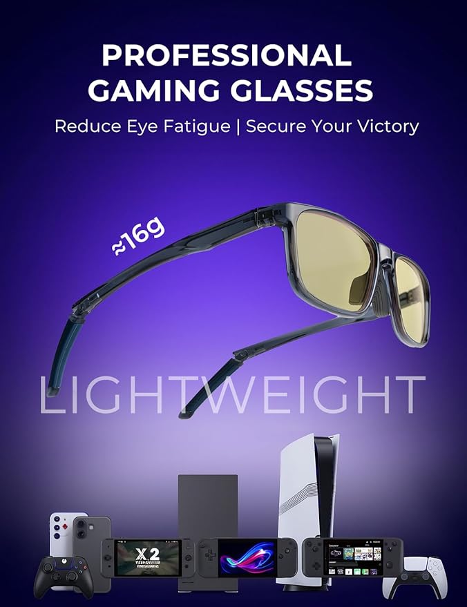 Blue Light Blocking Computer Screen Glasses | Gaming Glasses | Anti Eye Strain Protection for Men and Women