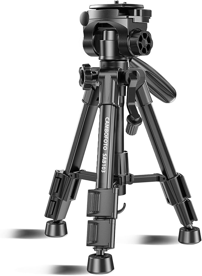 CAMBOFOTO 30"-Camera-Tripod, Porfessional Aluminum Heavy Duty Tripod Stand for Mirrorless Camera/DSLR/Cell Phone/Camcorder, with Holder and Travel Bag (Weight 1.5Lb, Max Load 15 Lb)