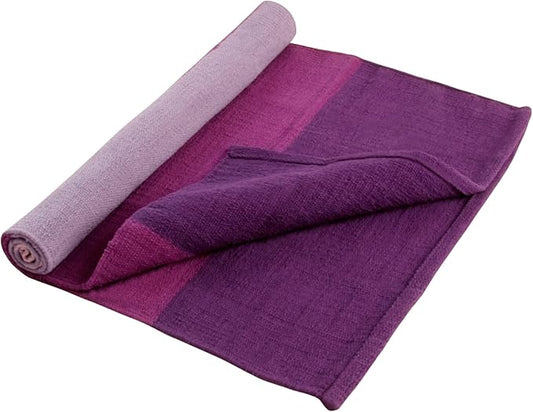 Hugger Mugger Cotton Yoga Rug - Absorbent, Grippy Tight Weave, Ashtanga and Hot Yoga Rug, Helps with Slippery Hands and Feet