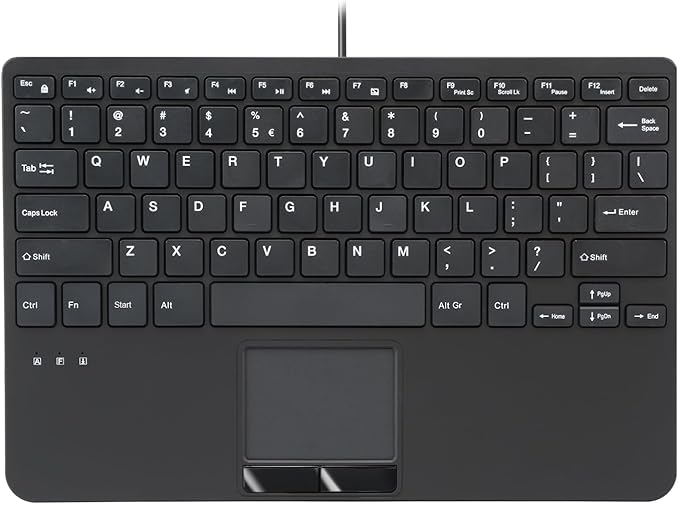 Perixx PERIBOARD-525 US, Wired Mini USB Keyboard with Touchpad - X Type Scissor Keys - 11.18x7.17x1.1 Inches - Build-in 2 USB Hubs - US English