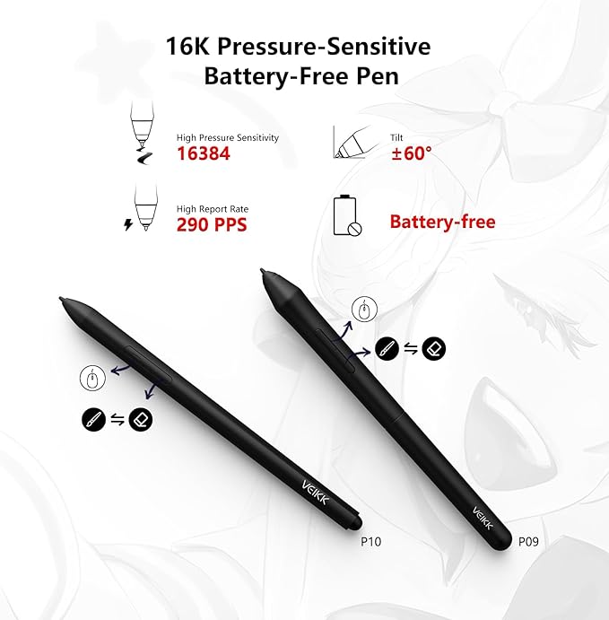 VEIKK Drawing Tablet with Screen 15.6" Graphics Tablet, Studio 16 Art Tablet with 16384 Pen Pressure,Adjustable Stand,Quick Dial and 5 Shortcut Keys, 125% sRGB