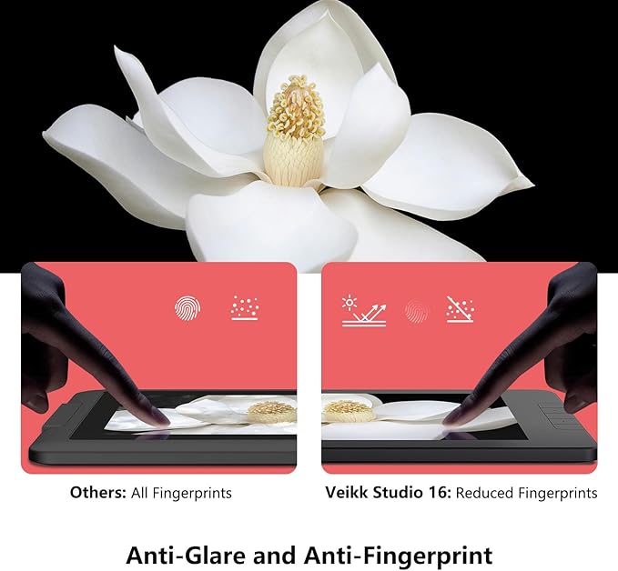 VEIKK Drawing Tablet with Screen 15.6" Graphics Tablet, Studio 16 Art Tablet with 16384 Pen Pressure,Adjustable Stand,Quick Dial and 5 Shortcut Keys, 125% sRGB