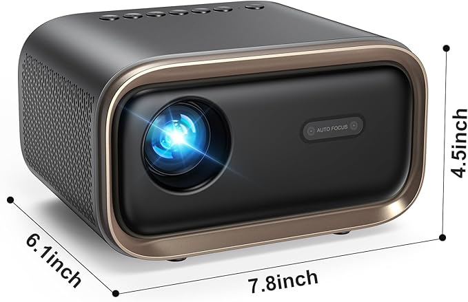 Projector with WiFi and Bluetooth: [Auto Focus/Keystone] - NICPOW Full HD 1080P 4K Supported Portable Bluetooth Projector for Gaming Devices and Phones - Ideal for Indoor Outdoor Use - Grey