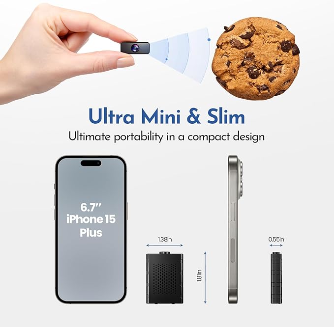 Mini Camera, Nanny Cam for Home | Free Cloud Indoor Security Camera, Works with/Without WiFi for Baby/Pet/Nanny Monitoring (deep Black)