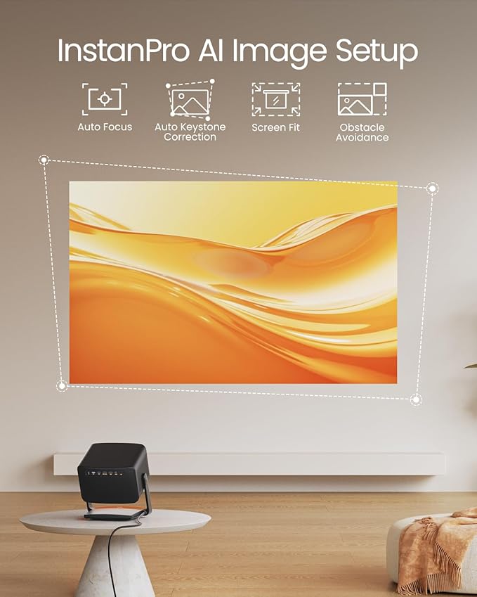 Dangbei DBOX02 Pro 4K Projector GTV, 2000 ISO Lumens, HDR10+, Dolby Audio, 3D Ready, Auto Keystone/Focus, 300" Screen, WiFi & Bluetooth Home Theater Projector for Bedroom