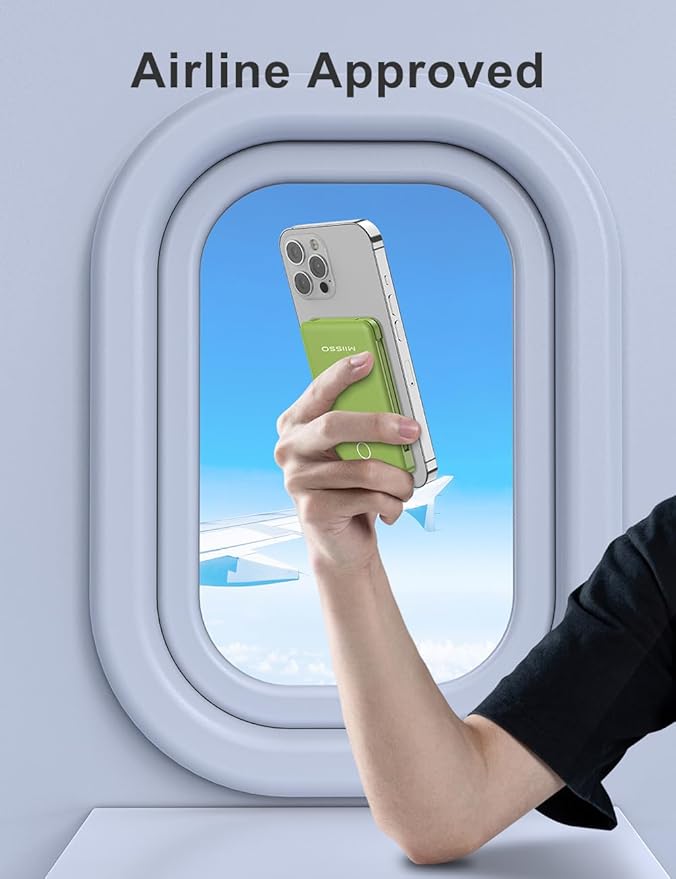 6000mah Ultra Slim Built in Cables Power Bank, Card Size Built in USB C Cords Battery Pack Portable Charger for Phones, 3 Output External Battery Pack Compatible with iPhone, Samsung, Google, Green