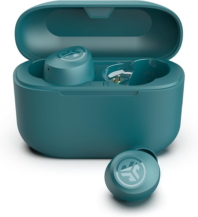 JLab Go Air Pop+ True Wireless Earbuds, in Ear Headphones, Bluetooth Earphones, 35H Playtime Ear Buds, Bluetooth Earbuds with Microphone, USB-C Charging Case, Dual Connect, EQ3 Sound, Teal