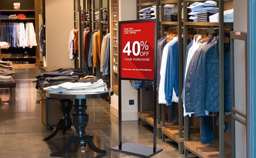 YIYO Sign holder floor stand, heavy Duty Pedestal poster stand for display,22×28 inch slide-in double sided poster sign holder floor standing Display Advertising (22×28)