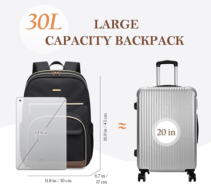 TENSTAR Laptop Backpack for Women, Computer Backpack Fit 16 Inch Notebook, Large Capacity College Backpack Bookbag Casual Daypack for Travel, Apricot