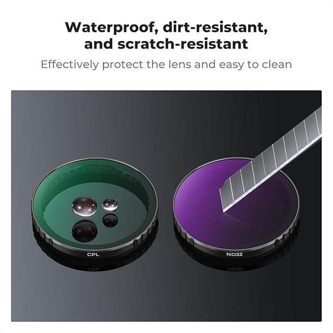 K&F Concept Push-in CPL ND Filter for DJI Osmo Action 3/4/5 Pro, 6 Pack CPL ND8 ND16 ND32 ND64 ND1000 Polarizer Neutral Density Filter Action Camera Accessories, Multi-Coated HD Optical Glass