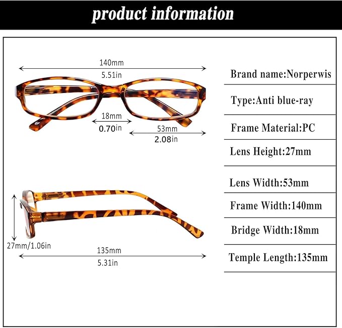 NORPERWIS 6 Pack Ladies Reading Glasses for Women Blue Light Blocking Spring Hinge Fashion Eyeglasses Readers for Women (Mix Color -4, 2.25, multiplier_x)