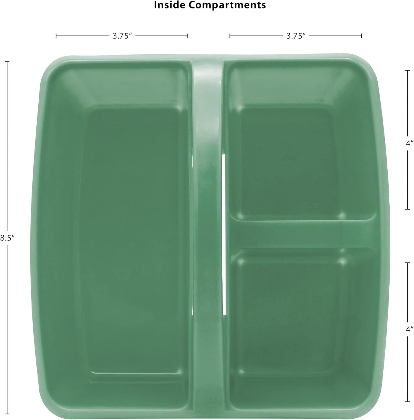 Teacher Created Resources Eucalyptus Green Portable Plastic Storage Caddy 6-Pack for Classrooms, Kids Room, and Office Organization, 3 Compartments