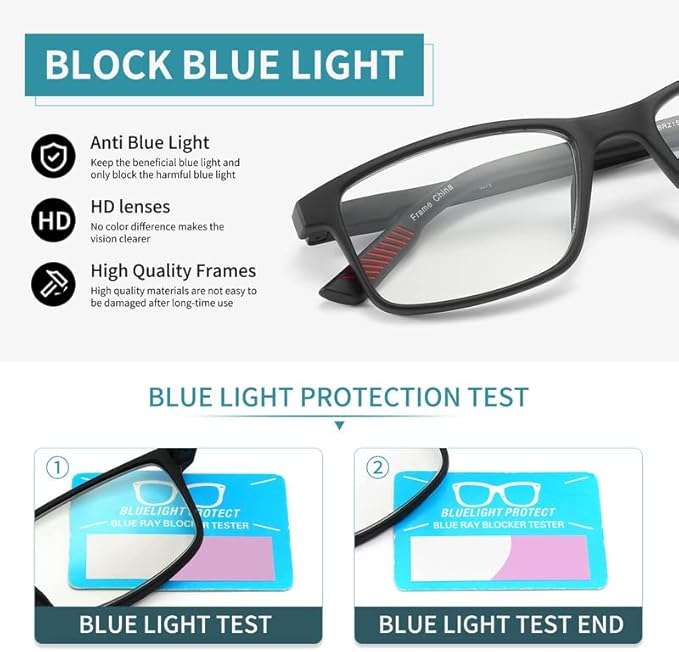 4 packs of blue block reading glasses (male and female), computer reader, UV block glasses (3.50x)