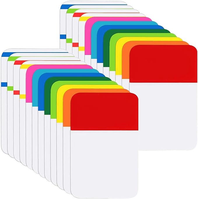 KICNIC Sticky Tabs 1 Inch, 480pcs Book Tabs, Colored Page Markers Self Adhesive, Repositionable Note Tabs for Documents, Books, Paper, Notebooks, Filing and Folders [24 Sets, 10 Colors]