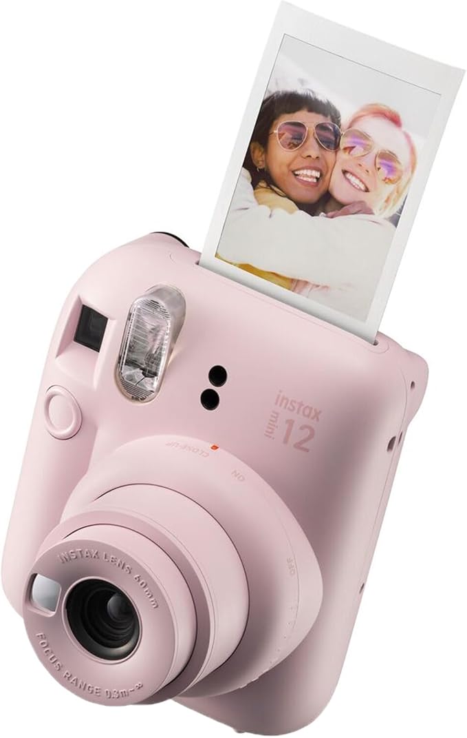 Fujifilm Instax Mini 12 Instant Camera Blossom Pink Bundle with Fuji Instax Mini Film Value Pack (60 Sheets) + Protective Carrying Case + Photo Album + Microfiber Cleaning Cloth