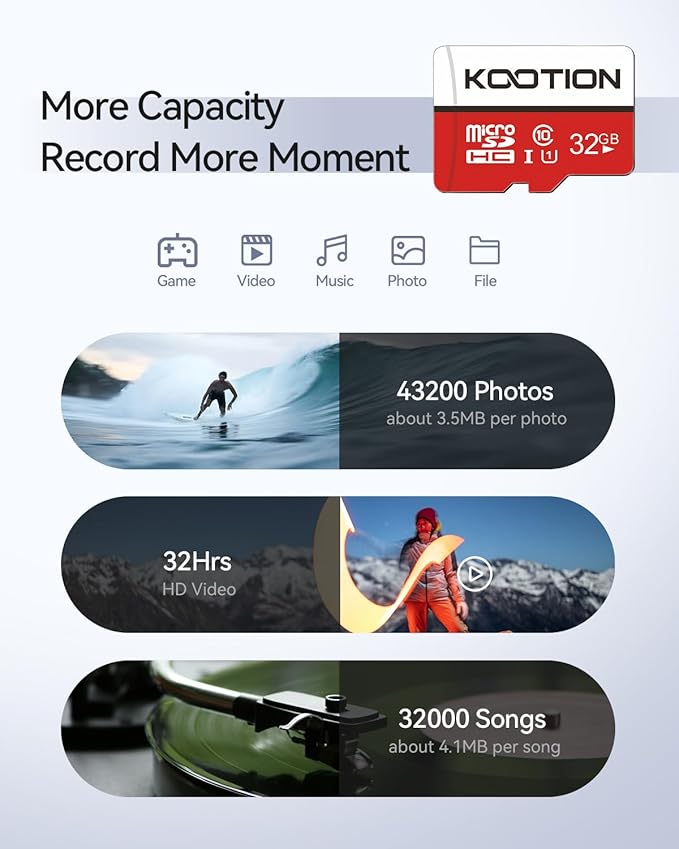 KOOTION 32GB Micro SD Card 2-Pack Class 10 Micro SDHC Card UHS-I Memory Card, High Speed TF Card, C10, U1, 32 GB