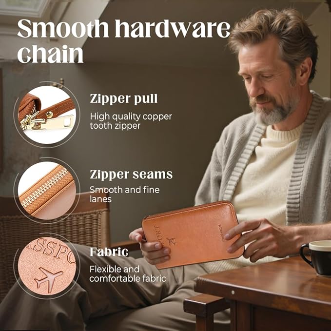 RFID Passport Holder for Wallet,RFID Blocking Document Organizer Clutch Bag, Credit Cards Case Cover Travel Wallet (Peacock Blue)