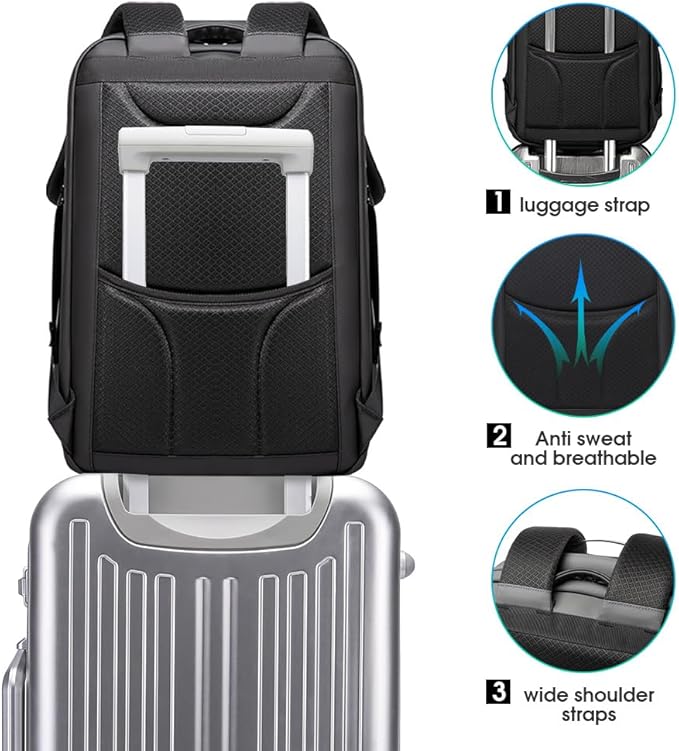 BANGE Anti Theft Backpack With TSA Lock,Waterproof Backpacks With YKK Zipper, High Tech Business Backpack For Men And Women, Laptop Backpack Fits For 17.3 Inch Notebook…