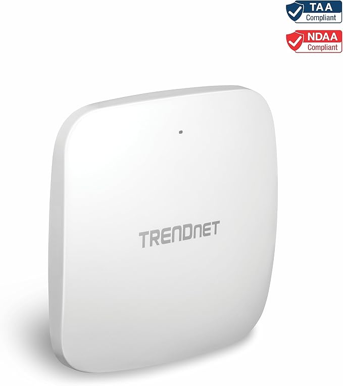 TRENDnet AX3000 Dual Band WiFi 6 PoE+ Access Point, TEW-923DAP, 1 x 2.5GBASE-T PoE+ LAN Port, OFDMA and MU-MIMO Technology, 2402Mbps (5Ghz), 573Mbps (2.4Ghz), WPA3 Ecryption, White
