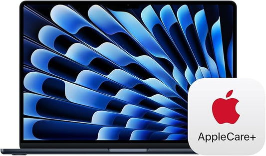 Apple 2025 MacBook Air 15-inch Laptop with M4 chip: Built for Apple Intelligence, 15.3-inch Liquid Retina Display, 24GB Unified Memory, 512GB SSD Storage, Touch ID; Midnight with AppleCare+ (3 Years)