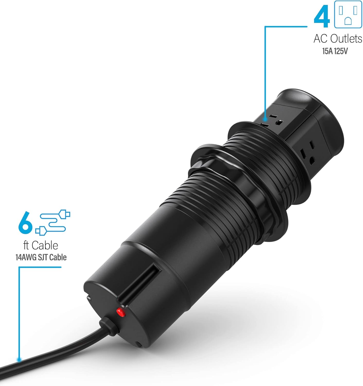 Jgstkcity Pop up Outlet for Kitchen Counter Island,Pop Out Outlet Station with 15 Amp Receptacle Outlet, Splash Resistant,3.15" Diameter,Conference Table Power Hub,ETL Listed