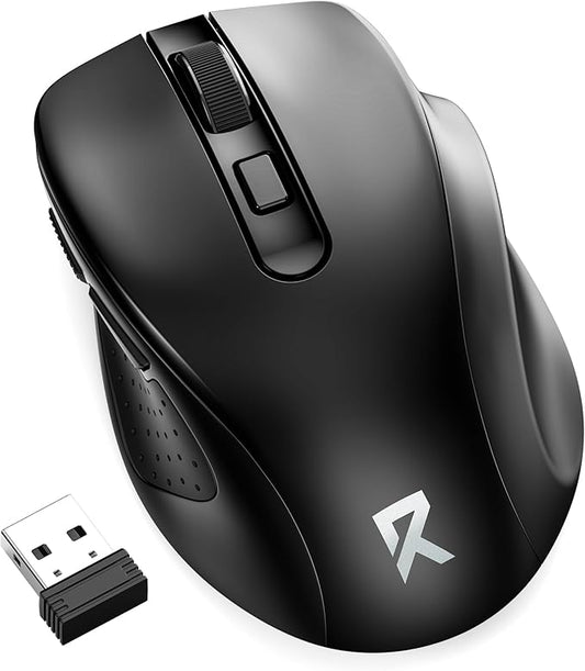 Redragon Wireless Mouse BT5.0/3.0 & 2.4G, 6 Buttons, 5 Level 4000DPI Bluetooth Mouse, 18 Months Battery, Portable Optical Computer Mice for Laptop, PC, Chromebook, Windows, Mac-Black