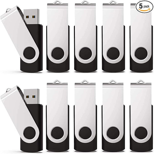 KEXIN 128GB Flash Drive 10 Pack 3.0 Flash Drive Bulk USB Thumb Drive 128 GB USB Drive USB 3.0 Flash Drive with Led Indicator, Black