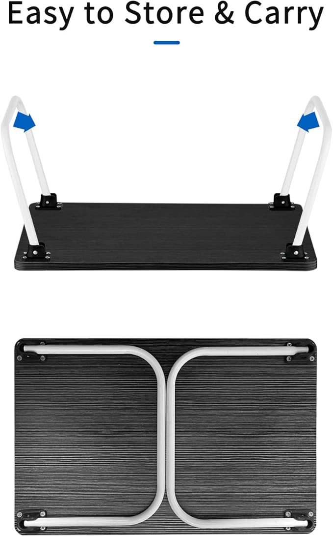 Ruxury Folding Lap Desk Laptop Stand Bed Desk Table Tray, Breakfast Serving Tray, Portable & Lightweight Mini Table for Sofa Couch Floor - - Black