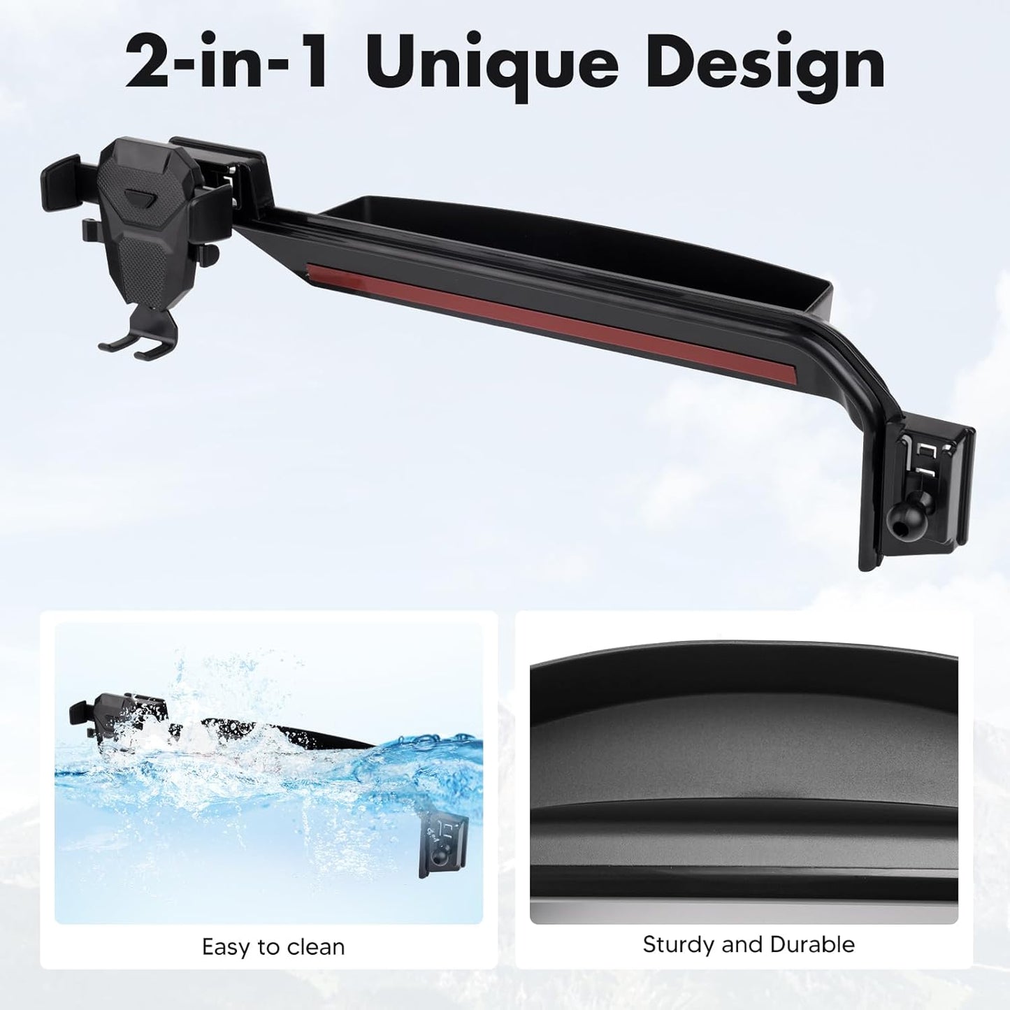 FIILINES Phone Holder for Toyota Land Cruiser 2024-2025 (Fit 12.3" Touch Screen), Phone Mount with Dash Organizer for Land Cruiser Accessories, 360 Degree Rotation Dash Mount Cell-Phone Holder