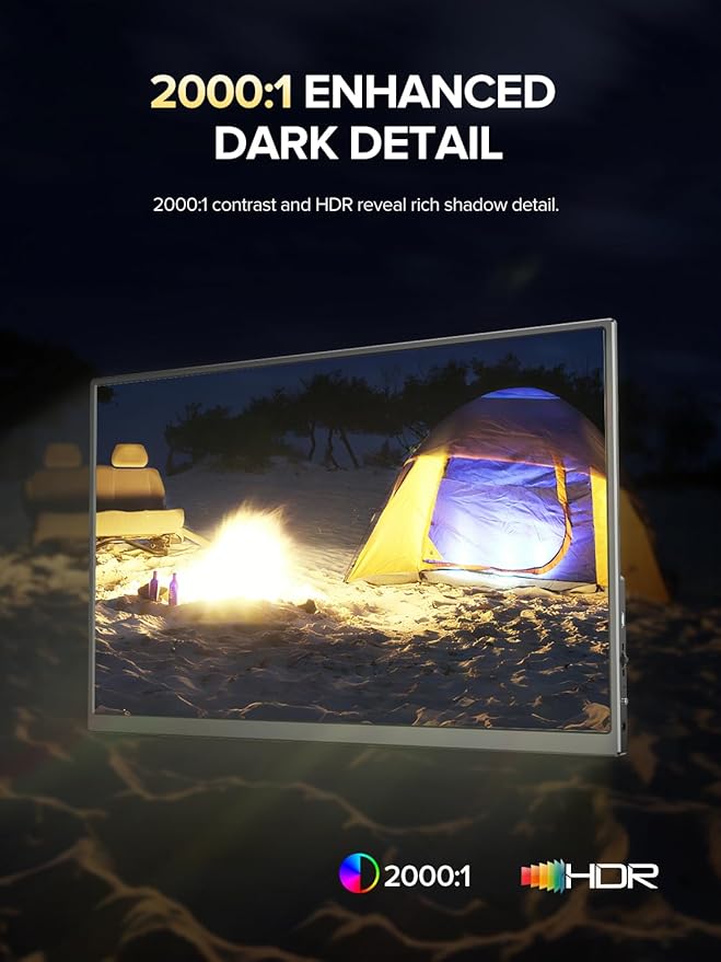 UPERFECT 4K Portable Monitor, 14.5" UHD 3840x2400 Laptop Display with Smart Cover, 16:10 Matte IPS Screen, 100% sRGB, 1.06 Billion Colors, 500 Nits Brightness, Metal Frame for PC/Mac/Phone