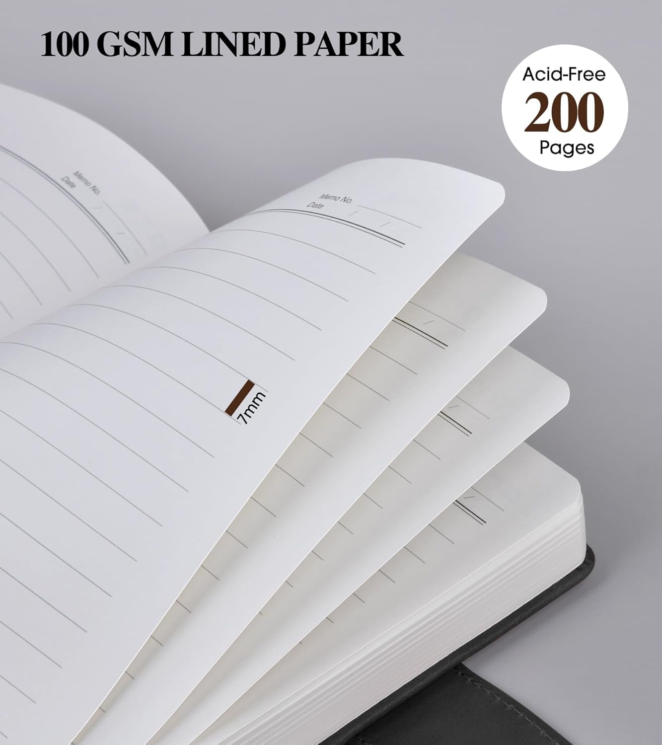 Lined Journal Notebook for Men, A5 Leather Journals for Writing Women, Hardcover Notebooks for Work,School,Note Taking,Travel,Business,Personal daily Diary,200 Page College Ruled (5.9" x 8.4")