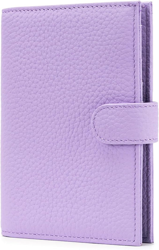 RFID Passport Holder Travel Wallet for Women, Leather Passport Cover Wallet with Card Holders SIM Slots,Zippered Coins Pocket and Cash Slot Slim Compact Travel Wallet (Taro Purple)