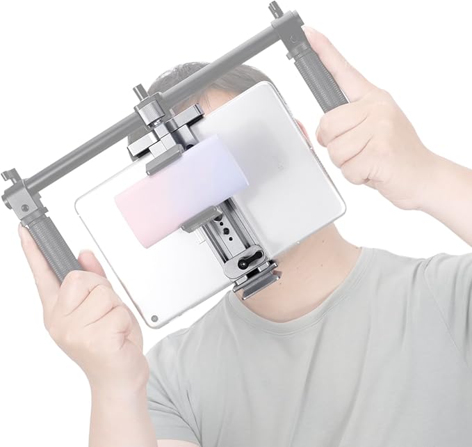 NICEYRIG Tablet Tripod Mount Aluminum Holder for iPad mini 8.3'' 7.9'', iPad Air, iPad Pro, 130mm - 223mm Adjustable Mounting Clamp with Double Locking Points, Quick Release Plate for Arca-style - 616