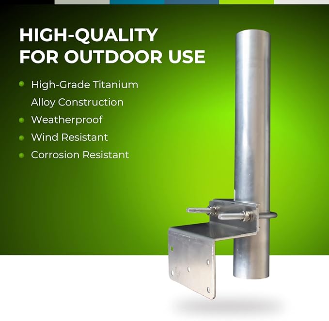 10” Inch Pole Mount Accessory for Outside Antenna(Signal Booster Antenna, Yagi Antenna, Antenna Expansion kit)- with U-Bracket Assembly