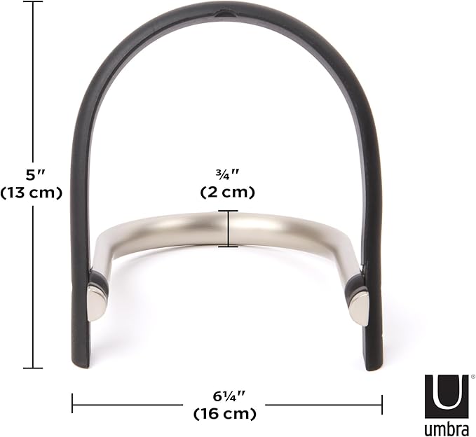 Umbra Udock Tablet/Phone Holder, Phone Easel/Tablet Easel - Great for Kitchen, Props Up Your Screen So You Can Follow Along with Recipes, Read/Watch Online Content, Black/Nickel Finish