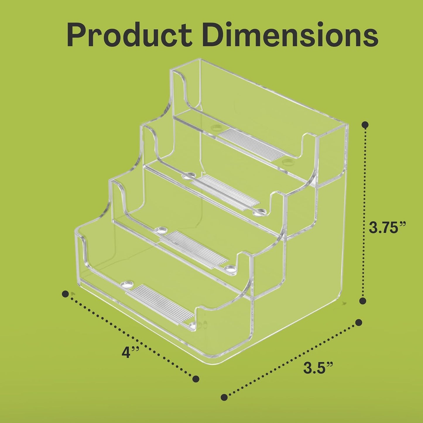 4 Tier Clear Acrylic Business/Gift Card Holder, Fits standard-sized business cards or gift cards, For Use In Office, Retail, and Hospitality - Pack of 8