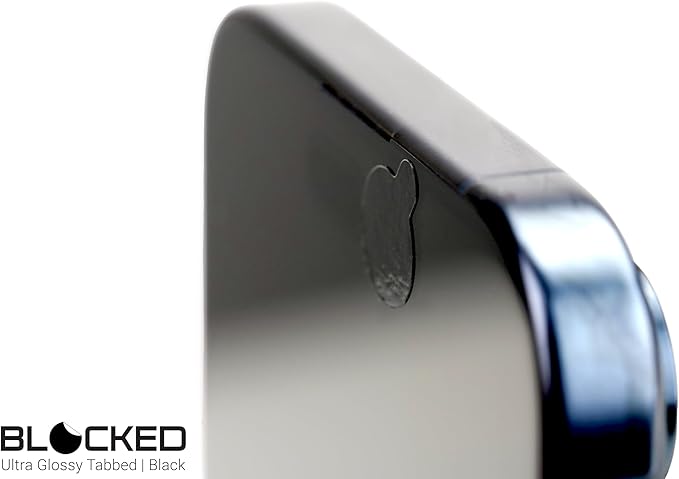 BLOCKED Webcam/Camera Vinyl Covers | 57 TabbedLow-Tack Restickable Webcam Sticker | Multiple Sizes | Black 57-Pack Tabbed (Ultra Glossy)