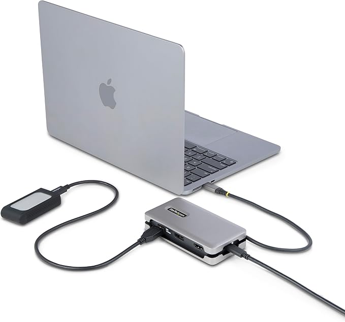 StarTech.com USB-C Docking Station for MacBook Pro M1 M2 M3 M4 and Windows, 4K 60Hz HDMI or DP Video, USB 10Gbps Hub, 100W Laptop Charging, GbE, 1ft/30cm Cable
