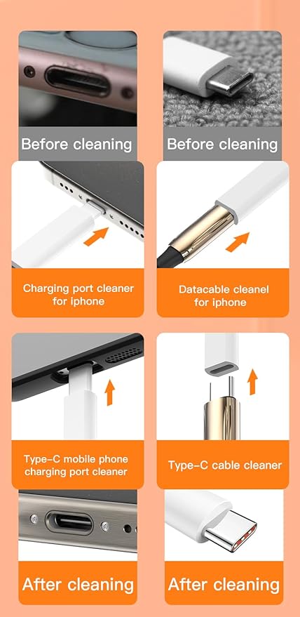 32-in-1 Multi-Functional Cleaning Kit for Electronics inlcuding Headphones,Mobile Phones,Computer,Monitor,Lens and etc, Compact and Portable Design, White