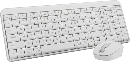 Logitech MK250 Bluetooth Wireless Mouse and Keyboard Combo: Fast & Easy Connectivity, Compact Wireless Keyboard, Ambidextrous Mouse, Durable Build - Windows/MacOS - White