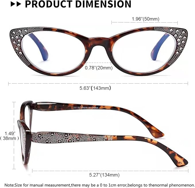 EYEURL Cat Eye Reading Glasses for Women Blue Light Blocking 3 Pack Computer Readers 2.50 with Spring Hinge Eyeglasses Anti Glare UV Rays