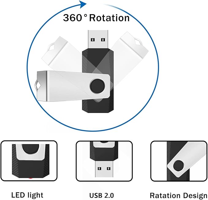 Customizable Flash Drives 8GB, Wooolken Personalized USB 2.0 Drive 10/20/50/100 Pack, Custom Thumb Drive Engraved Logo USB Drive (Mixcolors)
