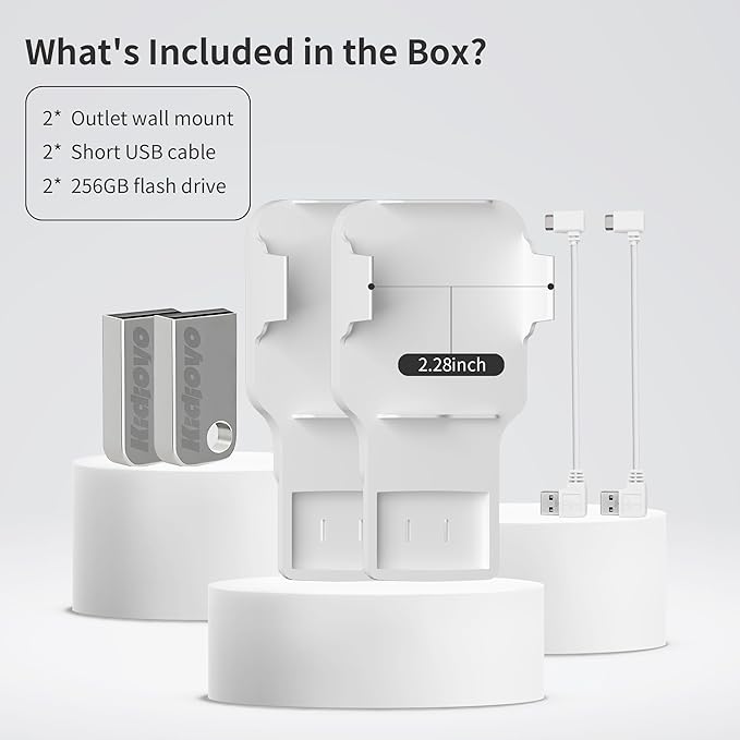 256GB USB Flash Drive & Wall Mount for Blink Sync Module 2 with Short Cable – Declutter, Save Space, and Effortlessly Enhance Security (2 Pack)