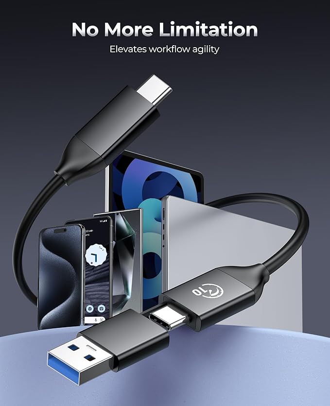 ORICO 4TB External SSD with 2 in 1 USB C Cable, Portable Solid State Drive USB 3.2 Gen 1 Up to 460MB/s, Dust and Drop Resistance, Reliable Storage for USB-C Smartphone, PC, Tablet, Labtop - M25PRO