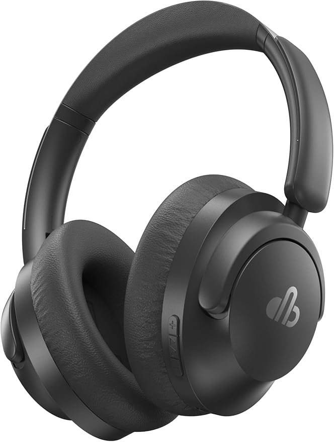 Hybrid Active Noise Cancelling Headphones, Over-Ear Bluetooth Headphone, 60H Playtime, Deep Bass, Transparency Mode, Comfort Fit Ear Cups, White Elephant Gifts for Adults, Travel Office Home - Black