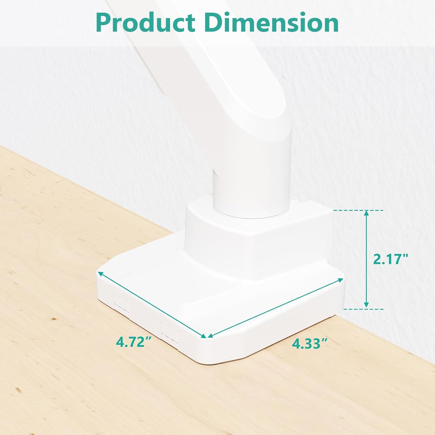 WALI Ultrawide Monitor Arm for 13 to 49 Inch Heavy Duty Curved Screens, Adjustable Gas Spring Single Monitor Desk Mount with 2 USB 3.0 Ports, Holds 33 lbs, 75x75/100x100 VESA, White (GSMU001-W)